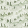 Sage Misty Trees Medium Valley View Cotton 43"/44" Fabric Per Yard
