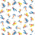 Sail Away - Fishing Lures - White 44" / 45" Fabric Per Yard