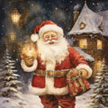 Santa Claus Christmas Scene Fabric Panel 14