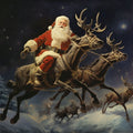 Santa Claus Flying Fabric Panel 1
