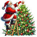 Santa Claus Scenes Fabric Panel 9