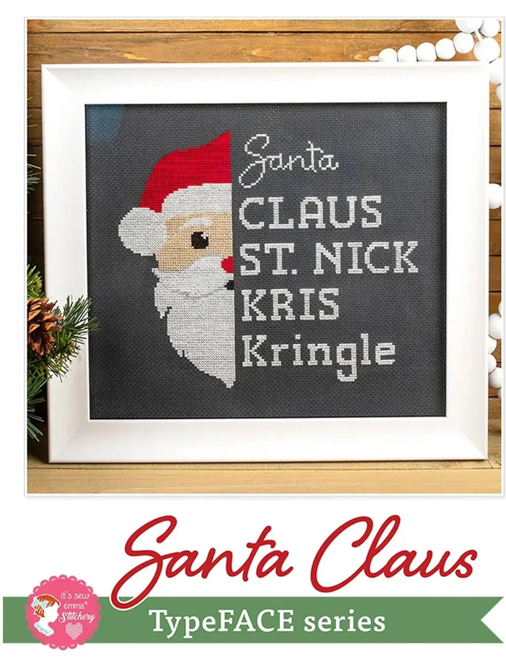 Santa Claus TypeFACE Cross Stitch Pattern
