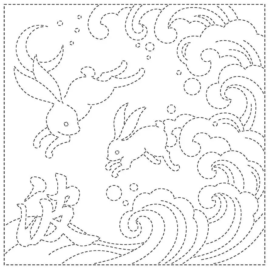 Sashiko Cloth Ara-Name- White