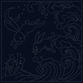 Sashiko Cloth Ara-Nami