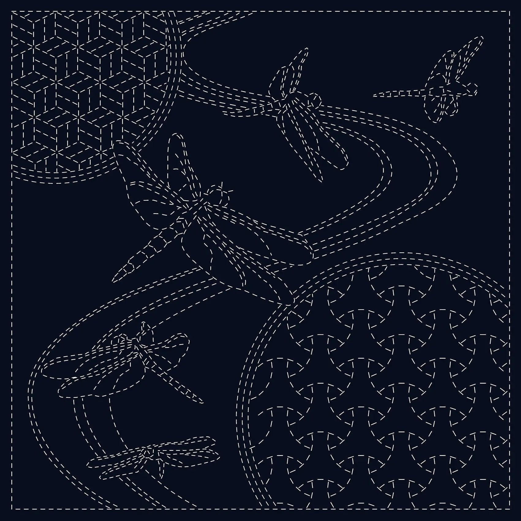 Sashiko Cloth Dragonfly