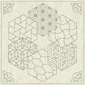 Sashiko Cloth - Kaza-Guruma 2
