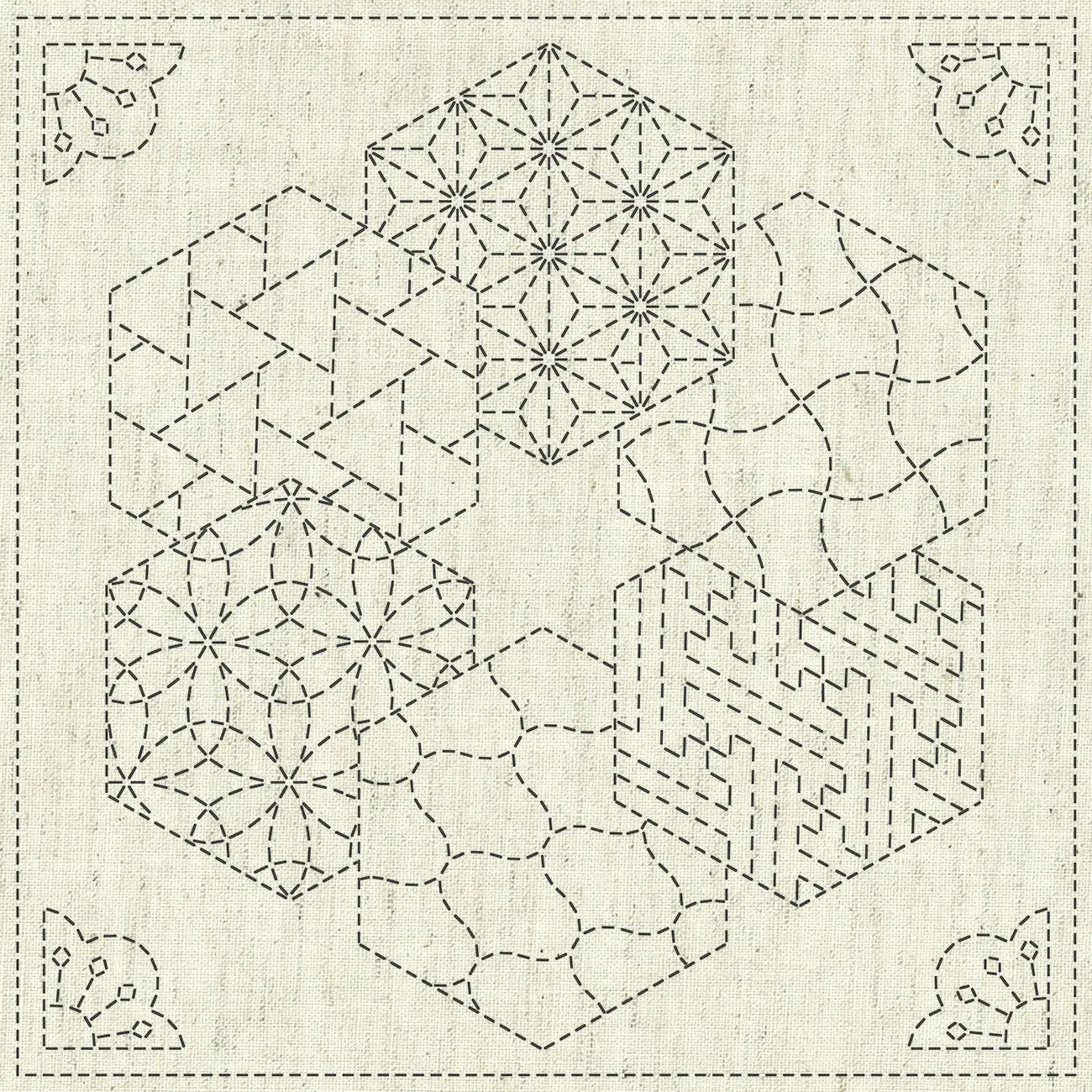 Sashiko Cloth - Kaza-Guruma 2