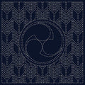 Sashiko Cloth MITSU-DOMOE