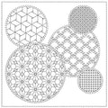 Sashiko Cloth Mixed Pattern - White