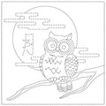 Sashiko Cloth Owl - White