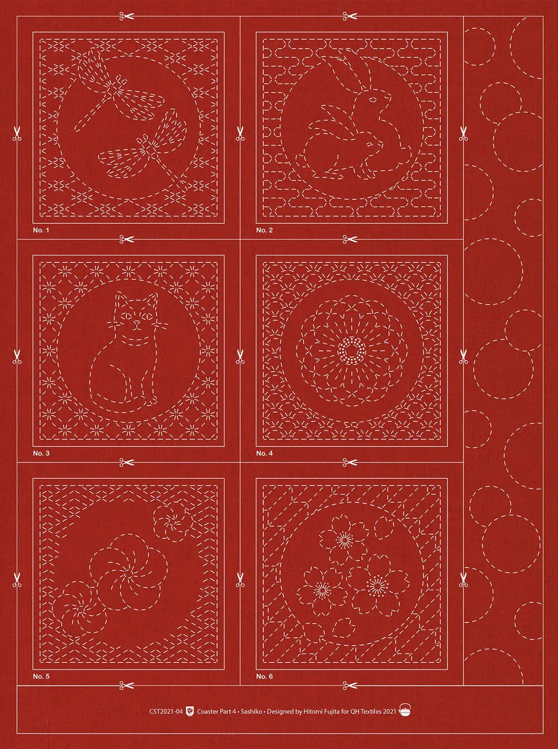 Sashiko Coaster Pattern 4 Brick