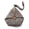 Sashiko Slide Clasp Pouch Half Kit Brown