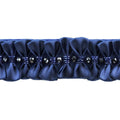 Satin Tuxedo Ribbon Trim with Beaded Center, 2.25-in. X 5 Yards – Elegant Pleated Decorative Trim