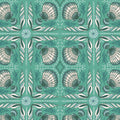 Seashell Serenade - Shell Tile - Green 44" / 45" Fabric Per Yard