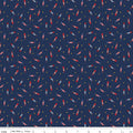 Seasonal Basics Pop Boom Bang Navy 44"/45" Cotton Fabric Per Yard