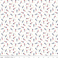Seasonal Basics Pop Boom Bang White 44"/45" Cotton Fabric Per Yard