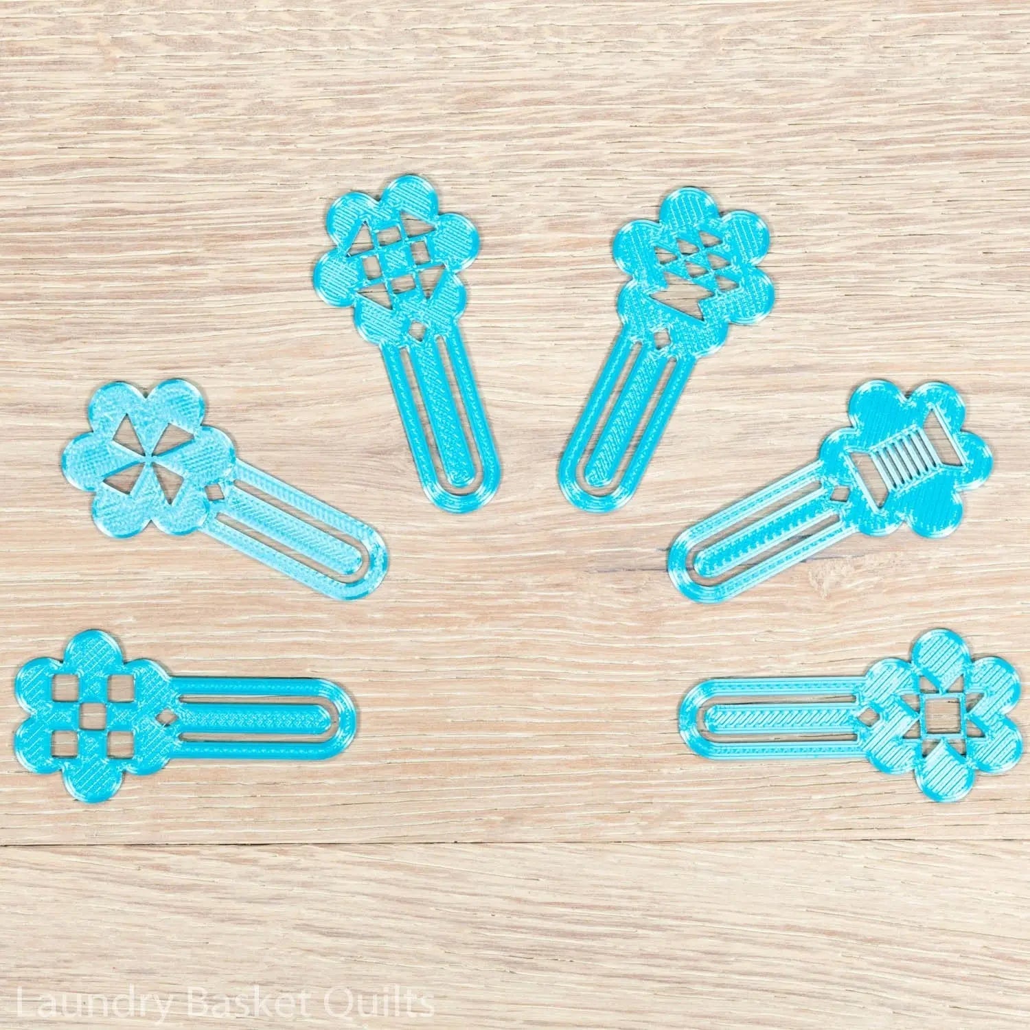 Sew Daisy Bookmarks Blue