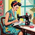 Sewing Ladies Fabric Panel 13