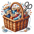 Sewing Scenes Fabric Panel 13