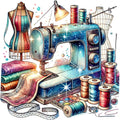 Sewing Scenes Fabric Panel 14