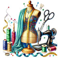 Sewing Scenes Fabric Panel 18