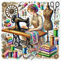 Sewing Scenes Fabric Panel 20