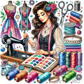 Sewing Scenes Fabric Panel 26