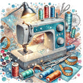 Sewing Scenes Fabric Panel 29