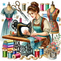 Sewing Scenes Fabric Panel 30