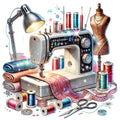 Sewing Scenes Fabric Panel 7