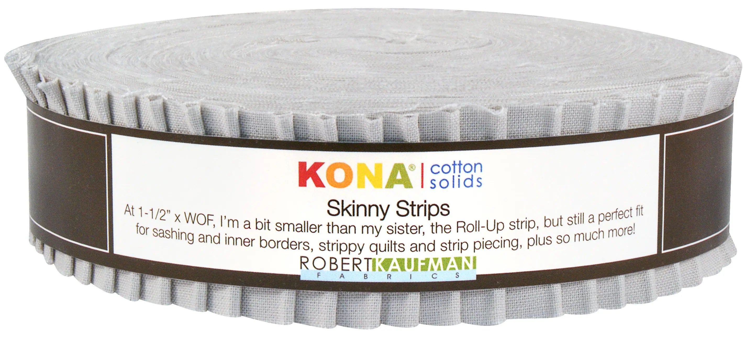 Skinny Strips Kona Cotton Solids Ash 40pcs
