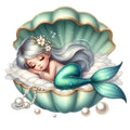 Sleeping Mermaid Fabric Panel 4