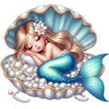 Sleeping Mermaid Fabric Panel 5