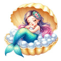 Sleeping Mermaid Fabric Panel 6