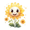 Smiling Flowers Fabric Panel 10