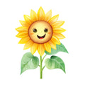Smiling Flowers Fabric Panel 18