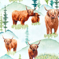 Snow The Highland Digital Cuddle 58/60" Fabric Per Yard