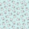 Snuggle in the Jungle Flannel - Baby Tiger - Turquoise 44"/45" Cotton Flannel Fabric per yard