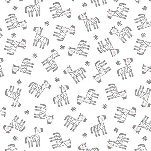 Snuggle in the Jungle Flannel - Baby Zebra - White 44"/45" Cotton Flannel Fabric per yard