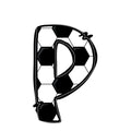 Soccer Alphabet Fabric Panel 15