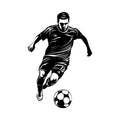 Soccer Player Silhouette Fabric Panel 1