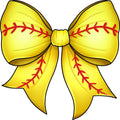 Softball Bow Fabric Panel