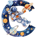 Space Alphabet Letter C Fabric Panel