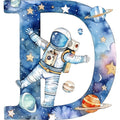 Space Alphabet Letter D Fabric Panel