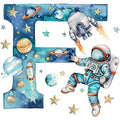 Space Alphabet Letter F Fabric Panel