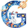 Space Alphabet Letter G Fabric Panel