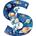 Space Alphabet Letter S Fabric Panel