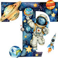 Space Alphabet Letter T Fabric Panel
