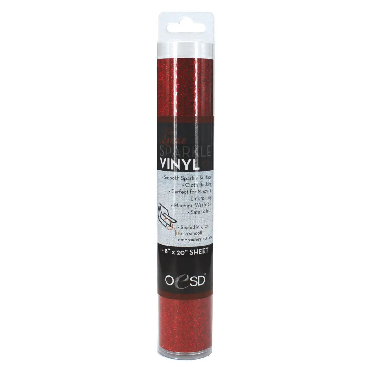 Sparkle Vinyl 8in x 20in Red