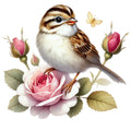 Spring Birds and Flowers Fabric Panel 1